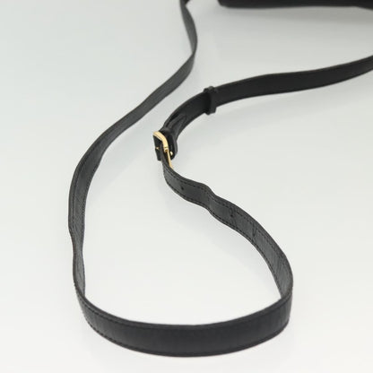 Celine Vintage Triomphe Shoulder Bag Leather, BLACK, LEATHER, Shoulder bag