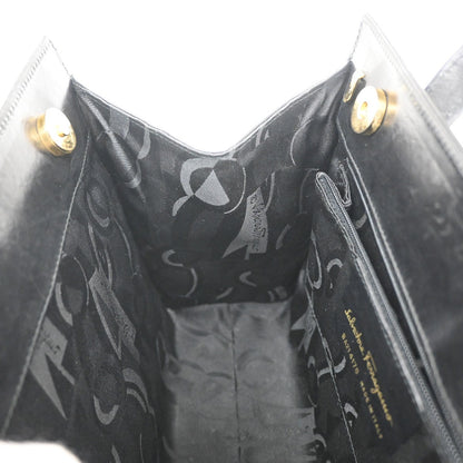 Salvatore Ferragamo Convertible Vara Bow Tote Leather, BLACK, LEATHER, Handbag