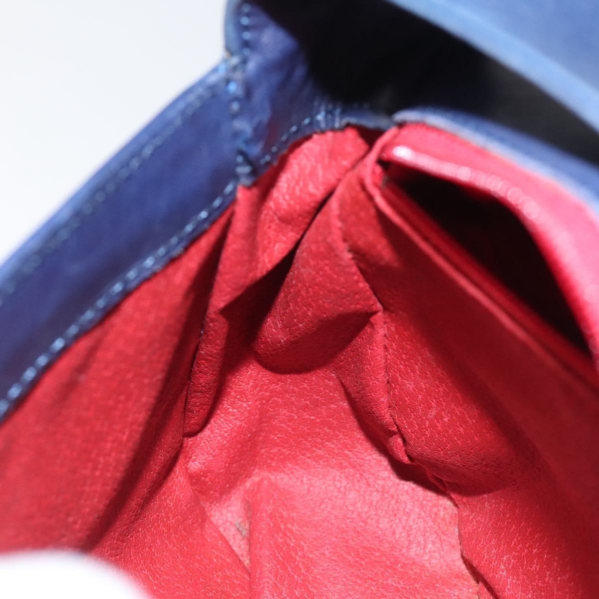 Celine Vintage Circle Logo Crossbody Bag Leather, BLUE, LEATHER, Crossbody bag