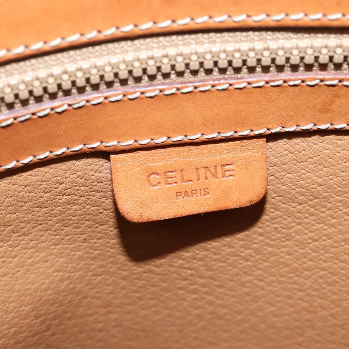Celine Vintage Macadam Shoulder Bag Canvas and Leather, BROWN, CANVAS, Shoulder bag