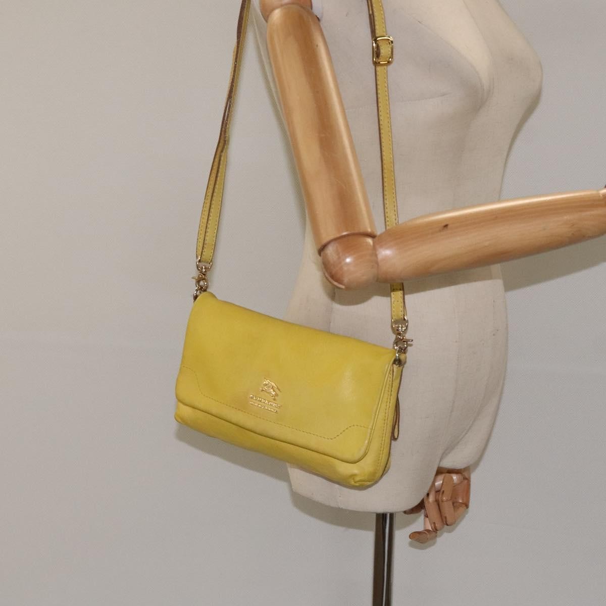 Burberry Flap Shoulder Bag Leather, YELLOW, LEATHER, Shoulder bag
