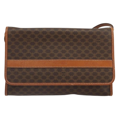Celine Vintage Macadam Shoulder Bag Canvas and Leather, BROWN, CANVAS, Shoulder bag