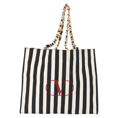 Valentino Garavani Vlogo tote bag Canvas, BLACK, CANVAS, Tote bag