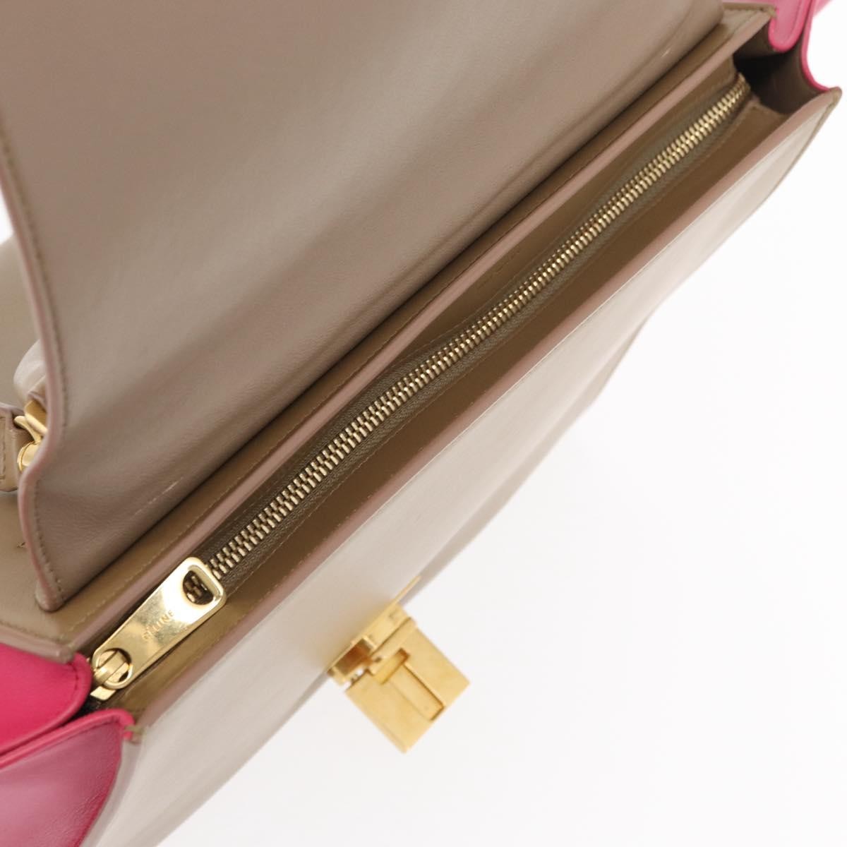 Celine Bicolor Trapeze Bag Leather, BEIGE, LEATHER, Handbag