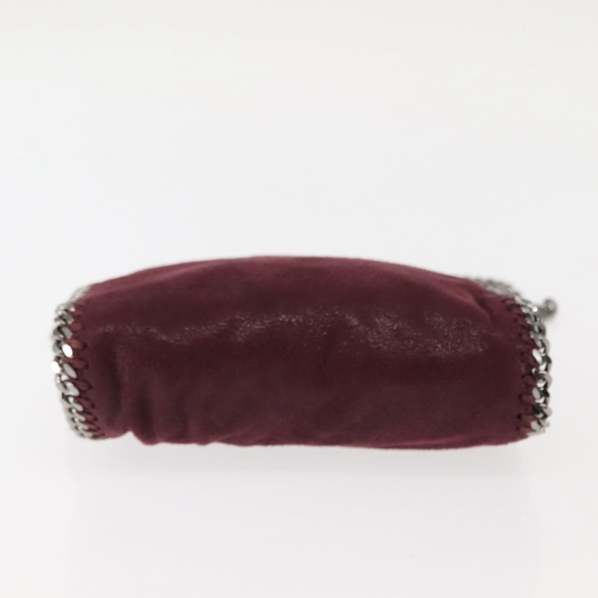 Stella McCartney Falabella Fold Over Crossbody Bag Velvet, BURGUNDY, POLYESTER, Crossbody bag