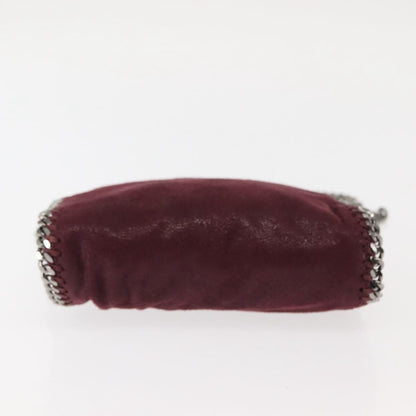 Stella McCartney Falabella Fold Over Crossbody Bag Velvet, BURGUNDY, POLYESTER, Crossbody bag