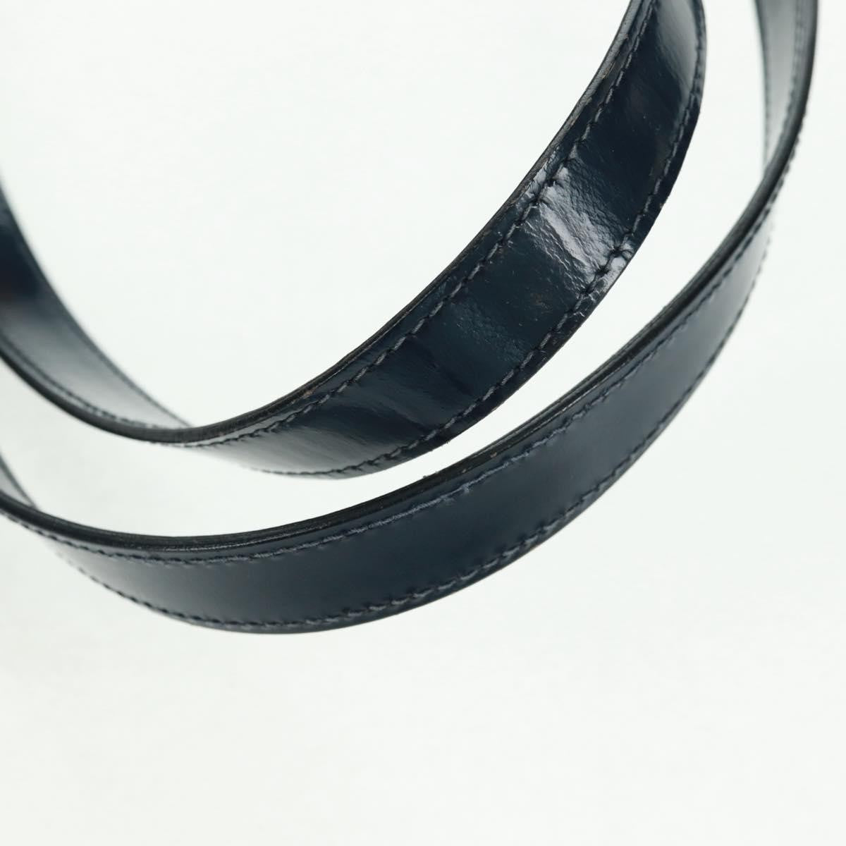 Gucci Vintage Bamboo Shoulder Bag Leather, NAVY, LEATHER, Shoulder bag