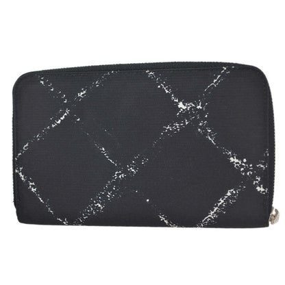 Chanel Travel Line ZIp Around Wallet Printed Nylon, BLACK, NYLON, Wallets