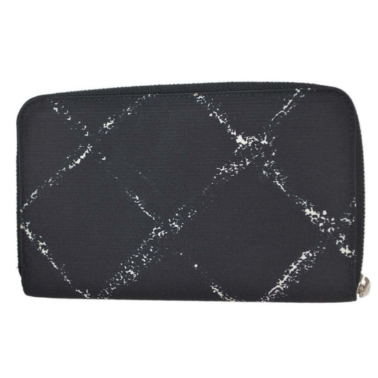 Chanel Travel Line ZIp Around Wallet Printed Nylon, BLACK, NYLON, Wallets