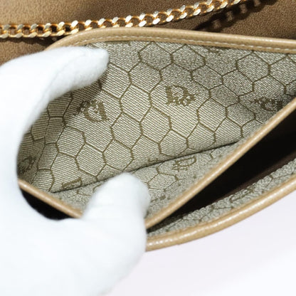 Christian Dior Vintage Chain Flap Shoulder Bag Leather, BEIGE, LEATHER, Shoulder bag