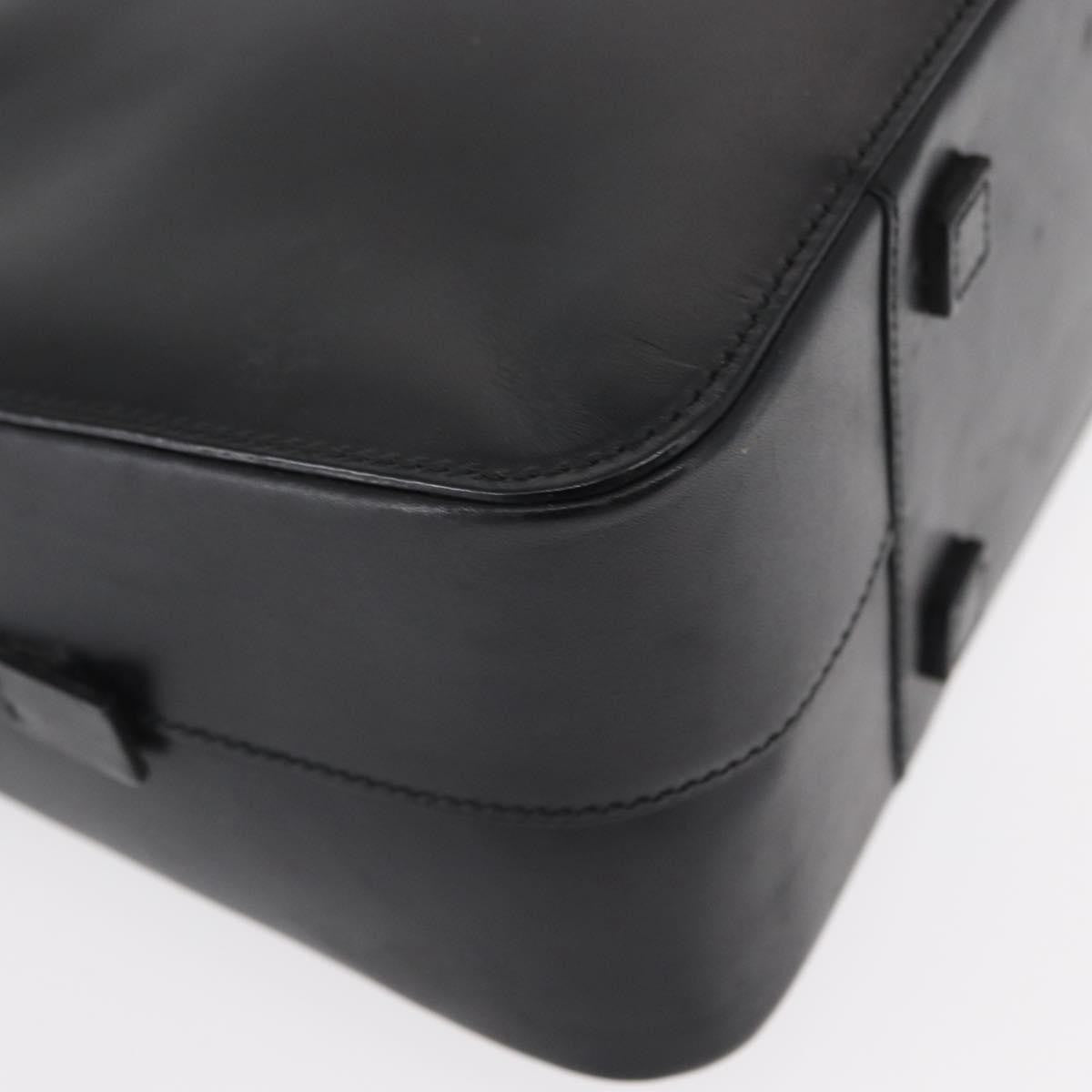 Gucci Vintage Bamboo Handle Bag Leather, BLACK, LEATHER, Handbag