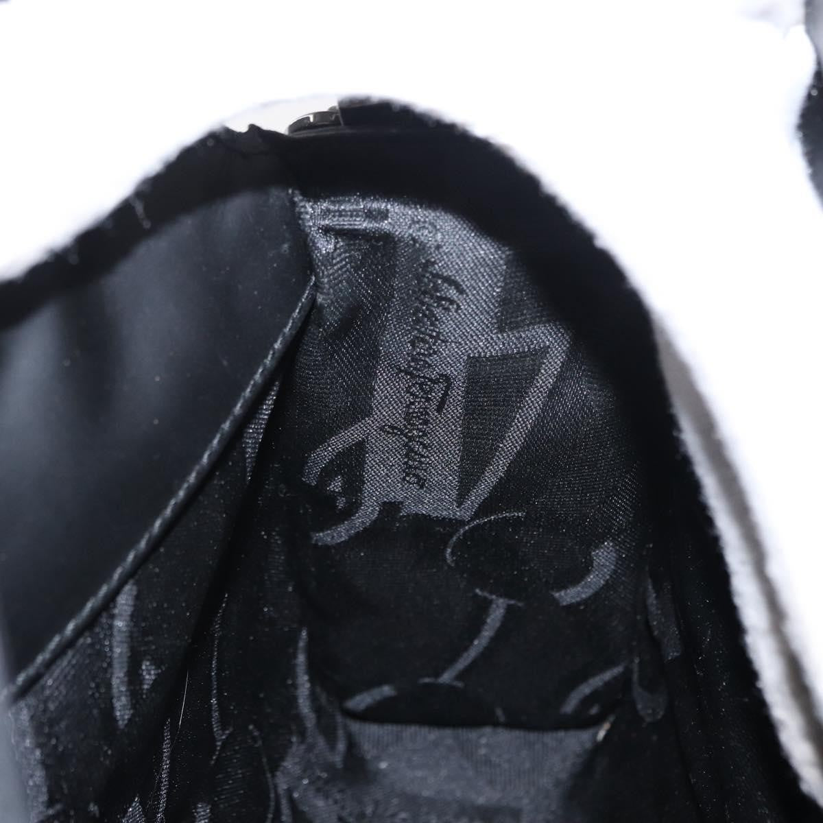 Salvatore Ferragamo Gancini Shoulder Bag Leather, BLACK, PATENT_LEATHER, Shoulder bag