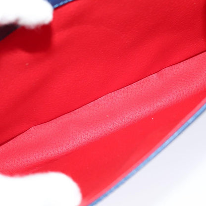 Celine Vintage Circle Logo Crossbody Bag Leather, BLUE, LEATHER, Crossbody bag