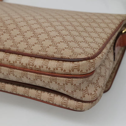 Celine Macadam Shoulder Bag PVC Leather, BEIGE, CANVAS, Shoulder bag