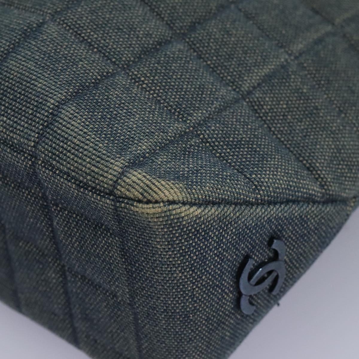 Chanel Chocolate Bar Tote Quilted Canvas, BLUE, CANVAS, Tote bag