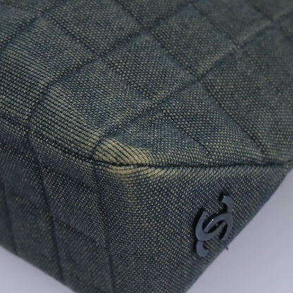 Chanel Chocolate Bar Tote Quilted Canvas, BLUE, CANVAS, Tote bag