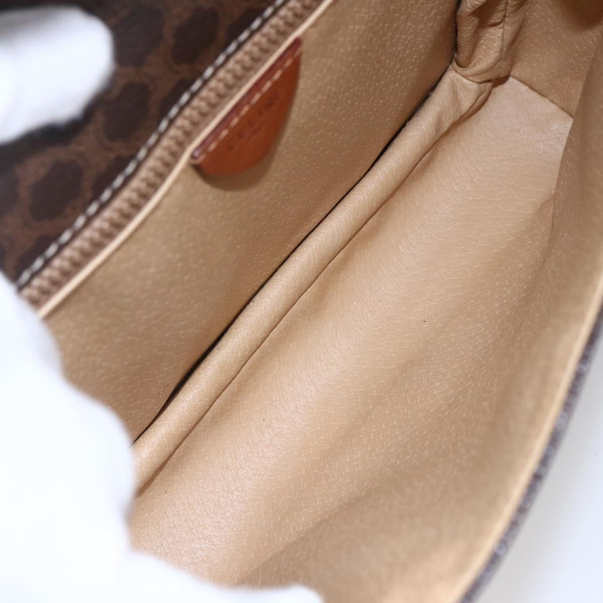 Celine Vintage Macadam Shoulder Bag Canvas and Leather, BROWN, CANVAS, Shoulder bag