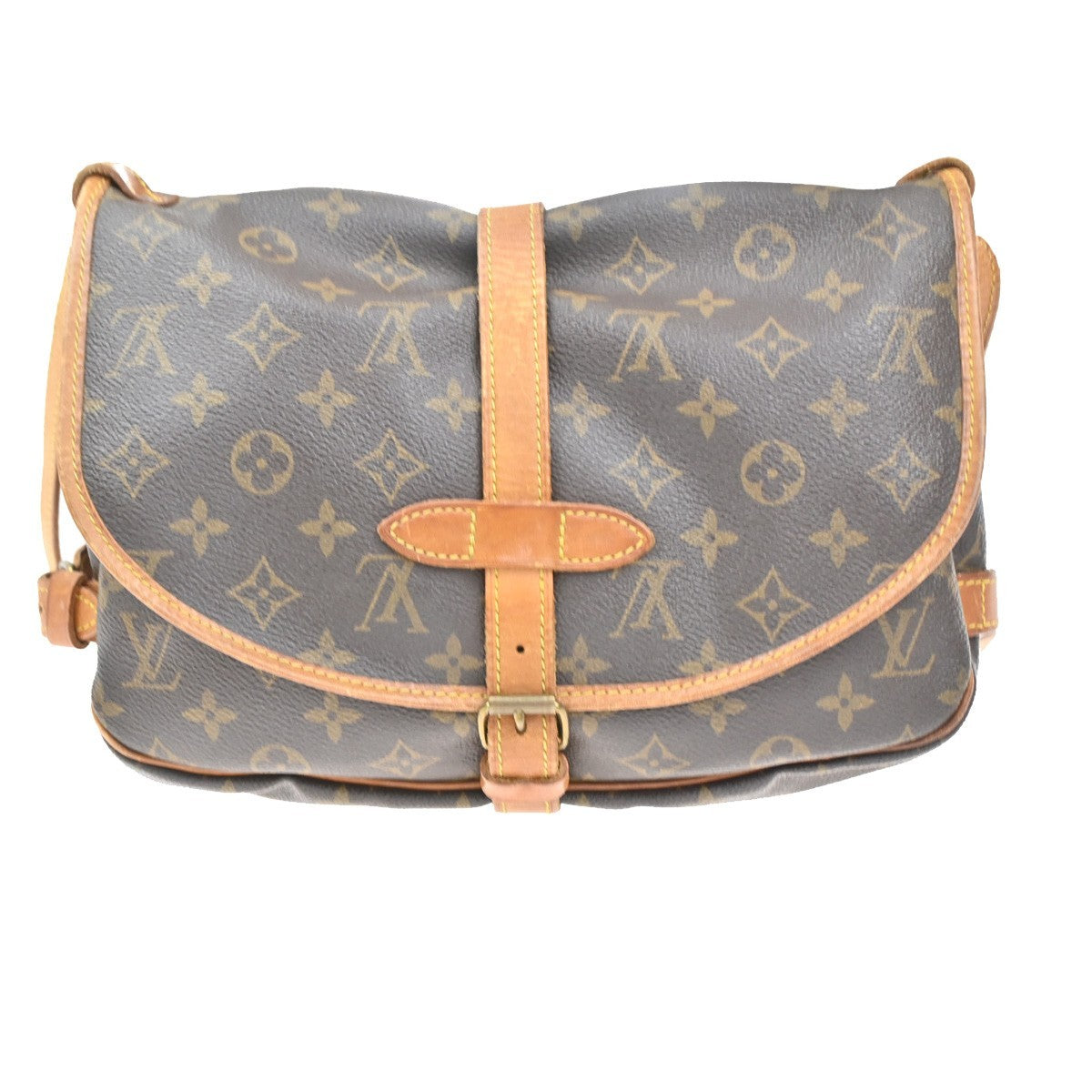 Louis Vuitton Saumur Handbag Monogram Canvas, BROWN, CANVAS, Shoulder bag
