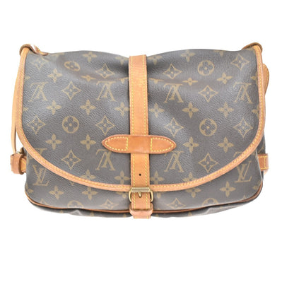 Louis Vuitton Saumur Handbag Monogram Canvas, BROWN, CANVAS, Shoulder bag