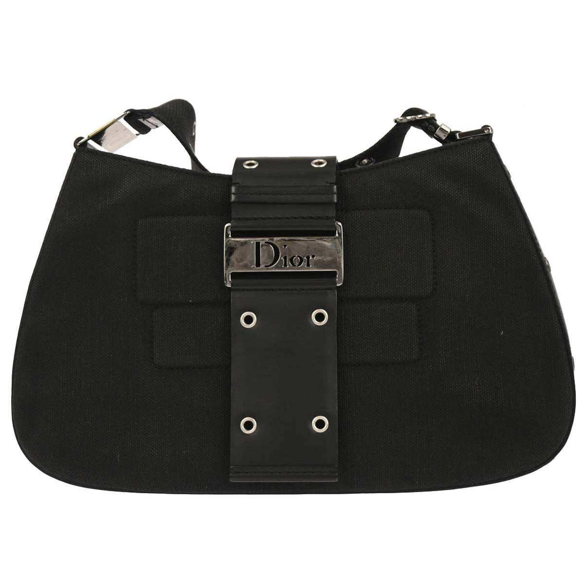 Christian Dior Vintage Street Chic Columbus Shoulder Bag Canvas, BLACK, CANVAS, Shoulder bag