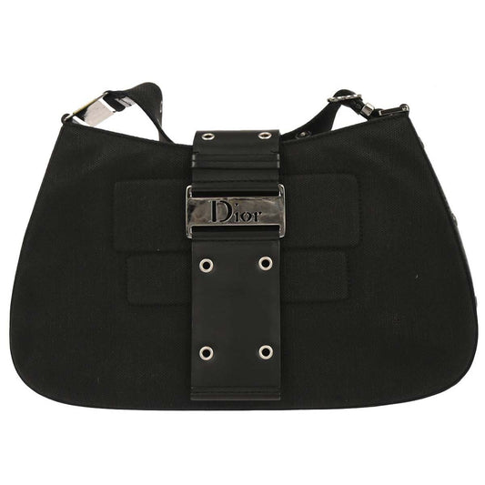 Christian Dior Vintage Street Chic Columbus Shoulder Bag Canvas, BLACK, CANVAS, Shoulder bag