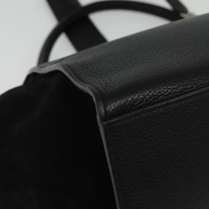 Celine Trapeze Bag Leather with Suede, BLACK, LEATHER, Handbag