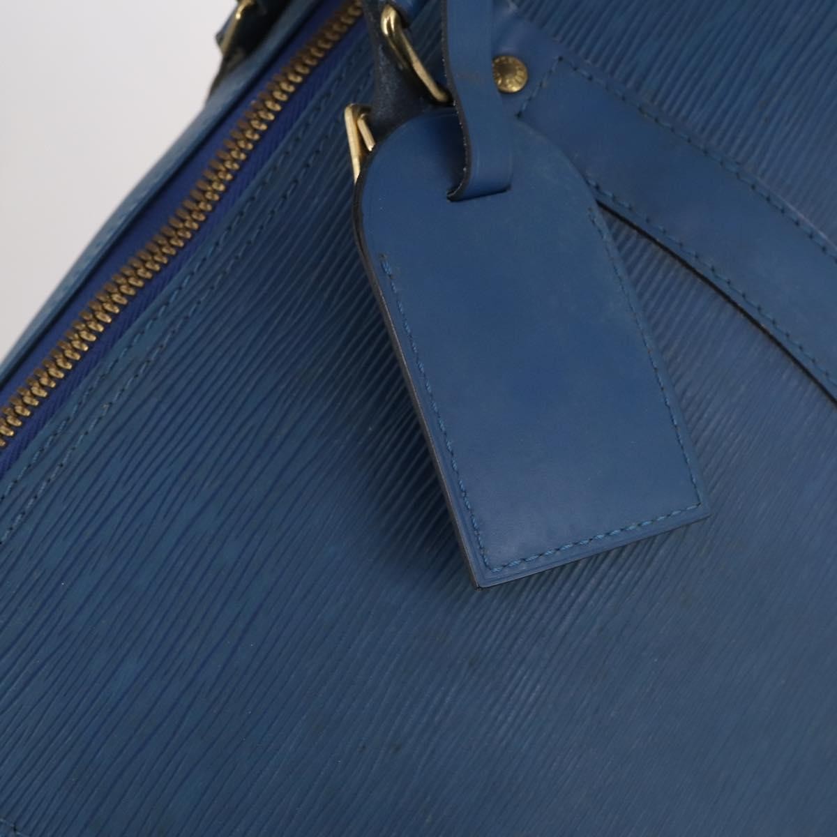 Louis Vuitton Keepall Bag Epi Leather, BLUE, LEATHER, Travel bag