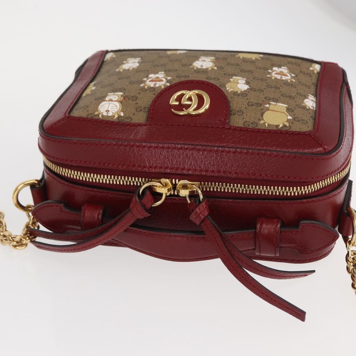 Gucci Doraemon Ophidia Zip Around Camera Bag Printed Mini GG Coated Canvas, BEIGE, CANVAS, Shoulder bag