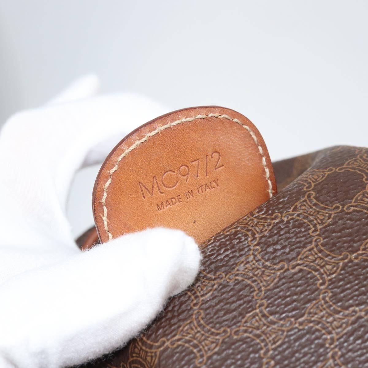 Celine Vintage Macadam Boston bag Canvas, BROWN, CANVAS, Handbag