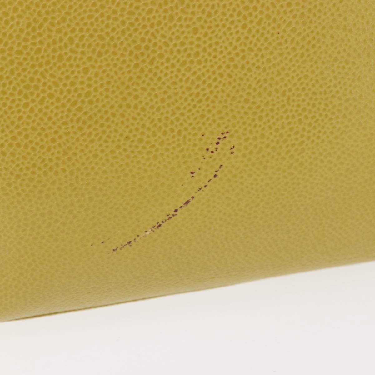 Chanel Vintage Logo Chain Tote Caviar, YELLOW, LEATHER, Tote bag