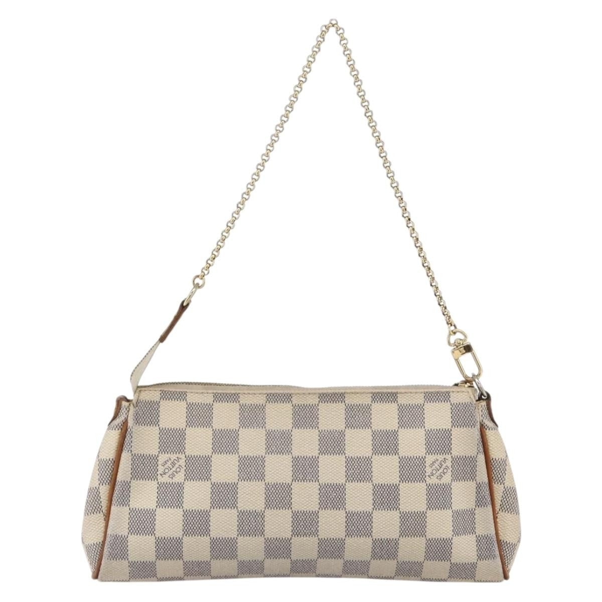Louis Vuitton Eva Handbag Damier, WHITE, CANVAS, Shoulder bag