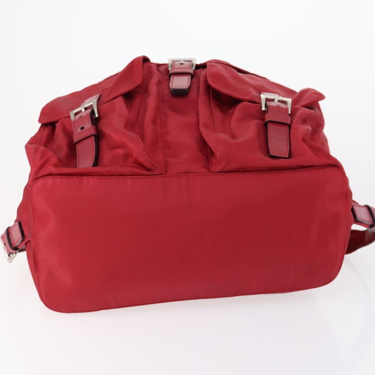 Prada Double Front Pocket Backpack Tessuto, RED, NYLON, Backpack