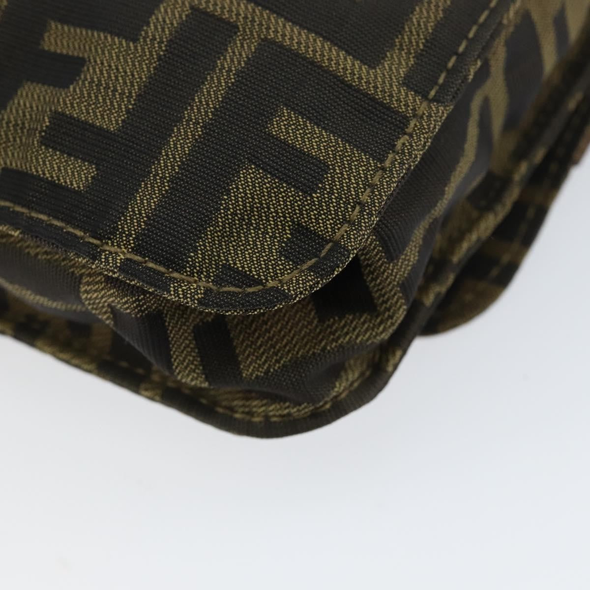 Fendi Flat Messenger Bag Zucca Canvas, BROWN, CANVAS, Shoulder bag