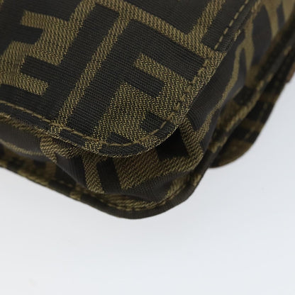Fendi Flat Messenger Bag Zucca Canvas, BROWN, CANVAS, Shoulder bag