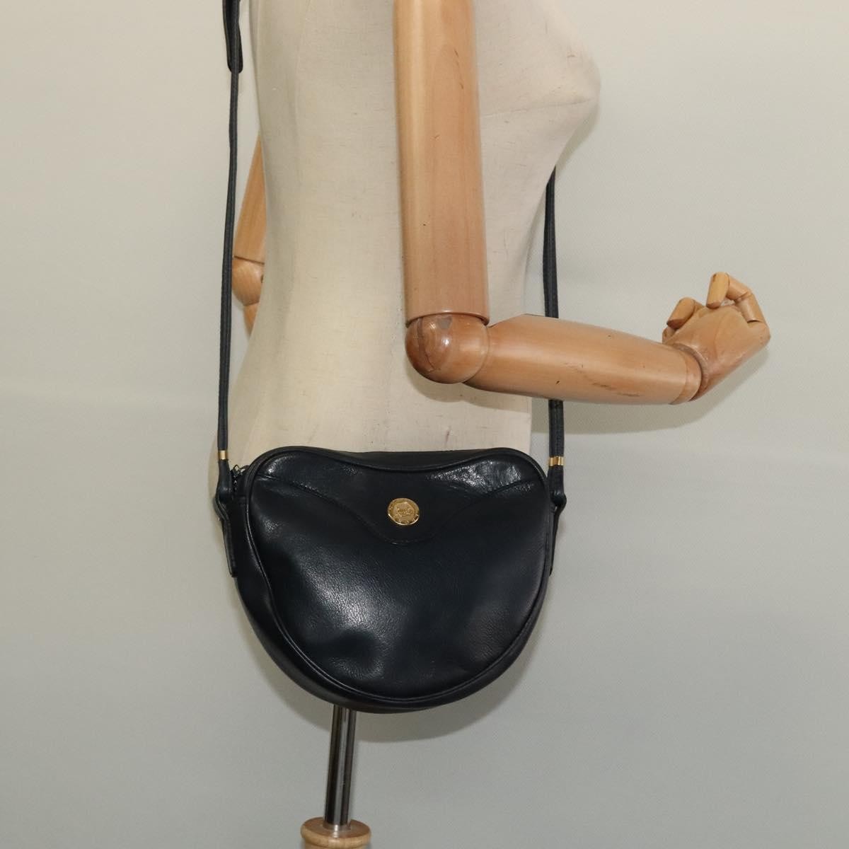 Celine Shoulder Bag Leather, NAVY, LEATHER, Shoulder bag