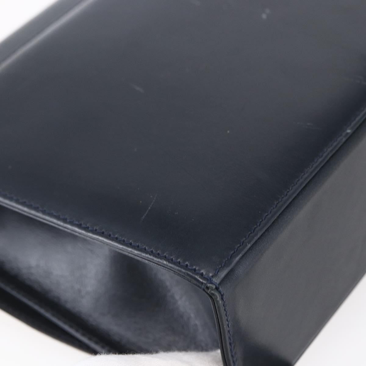 Salvatore Ferragamo Gancini Shoulder Bag Leather, NAVY, LEATHER, Shoulder bag