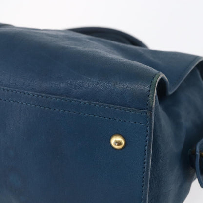 Saint Laurent Chyc Cabas Tote Leather, BLUE, LEATHER, Tote bag