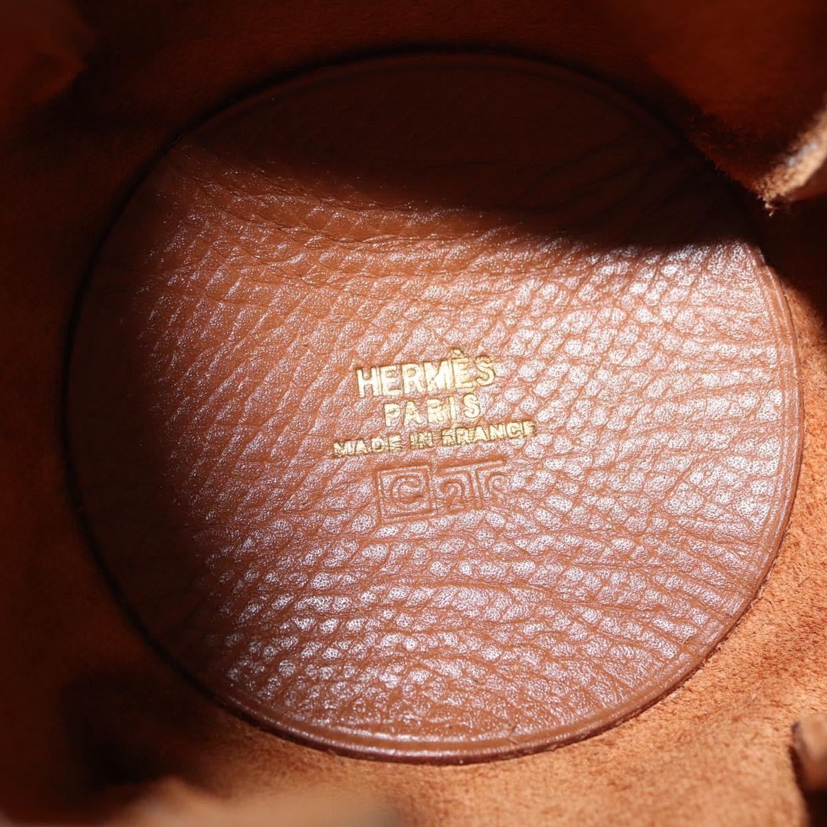 Hermes Vespa Pouch Leather, Brown, Leather, Clutch