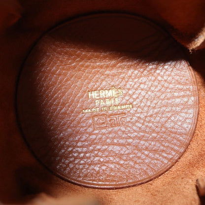 Hermes Vespa Pouch Leather, Brown, Leather, Clutch