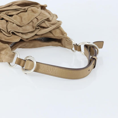 Saint Laurent Vintage Shoulder Bag Suede, BEIGE, SUEDE, Shoulder bag