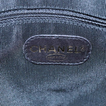 Chanel Vintage Stitched CC Shoulder Bag Caviar, BLACK, LEATHER, Shoulder bag