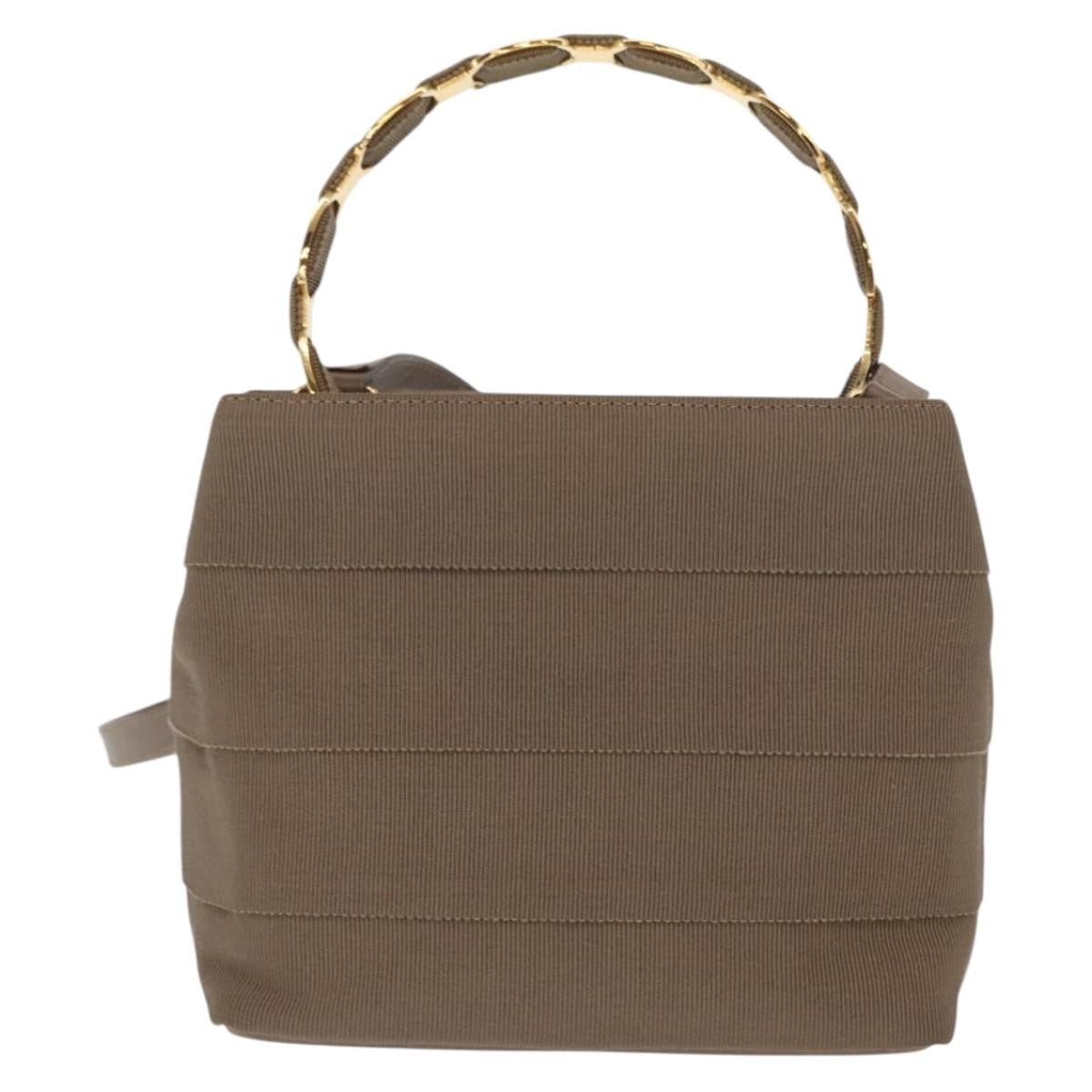 Salvatore Ferragamo Vala Handbag Canvas, BEIGE, CANVAS, Handbag