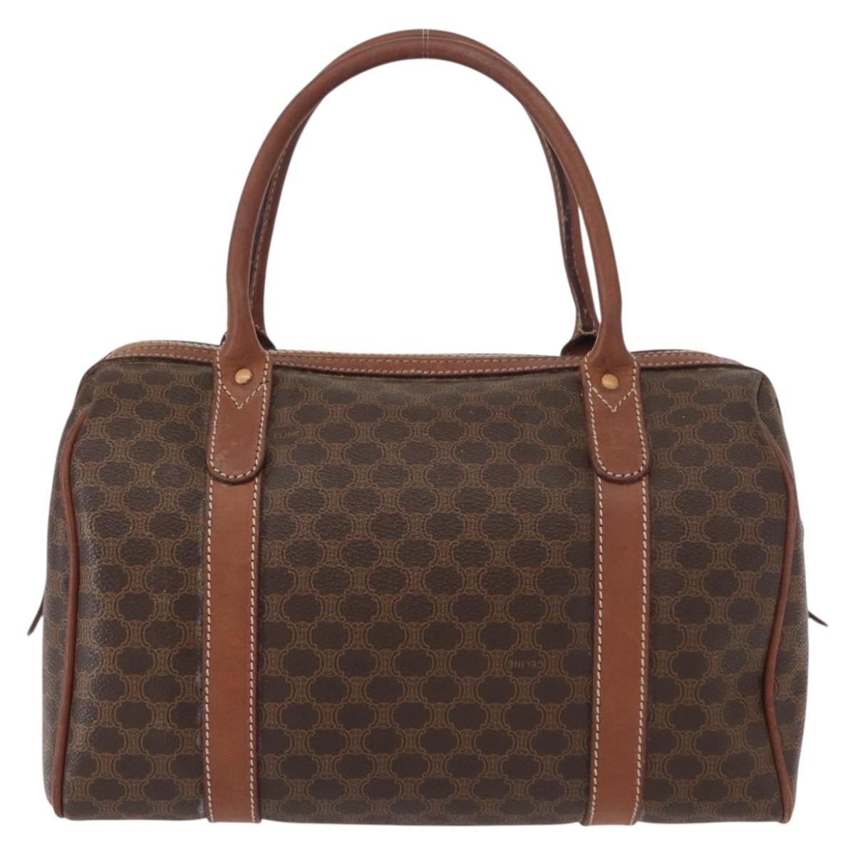 Celine Vintage Macadam Boston bag Canvas, BROWN, CANVAS, Travel bag