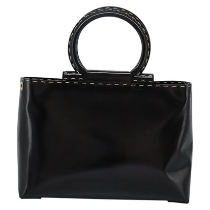 Salvatore Ferragamo Gancini handbag Patent leather, BLACK, PATENT_LEATHER, Handbag