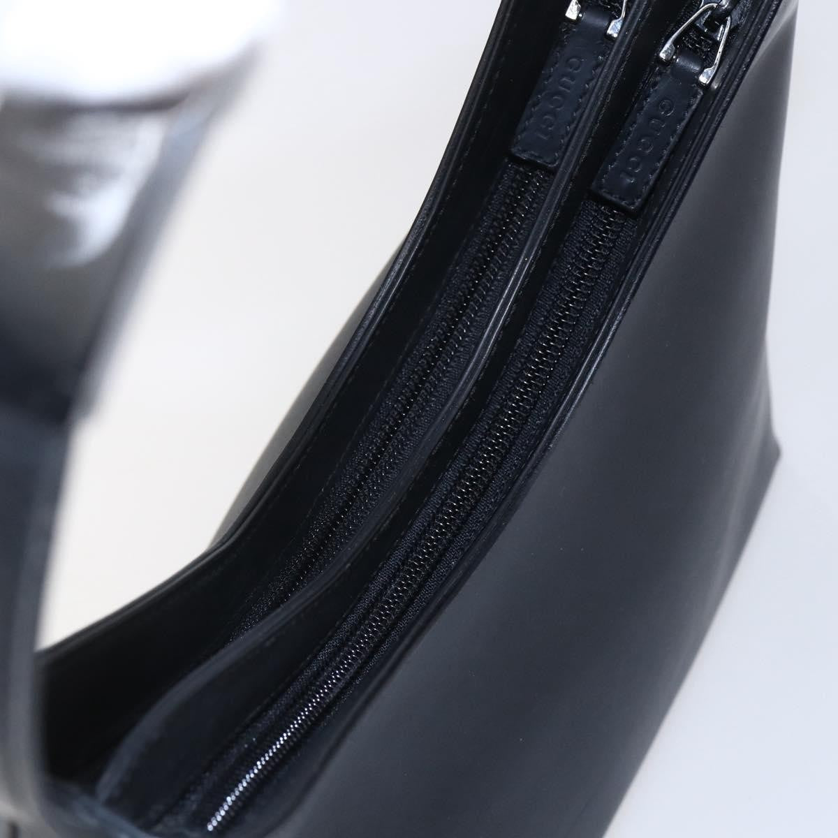 Gucci Metal Handle Hobo Leather, BLACK, LEATHER, Shoulder bag