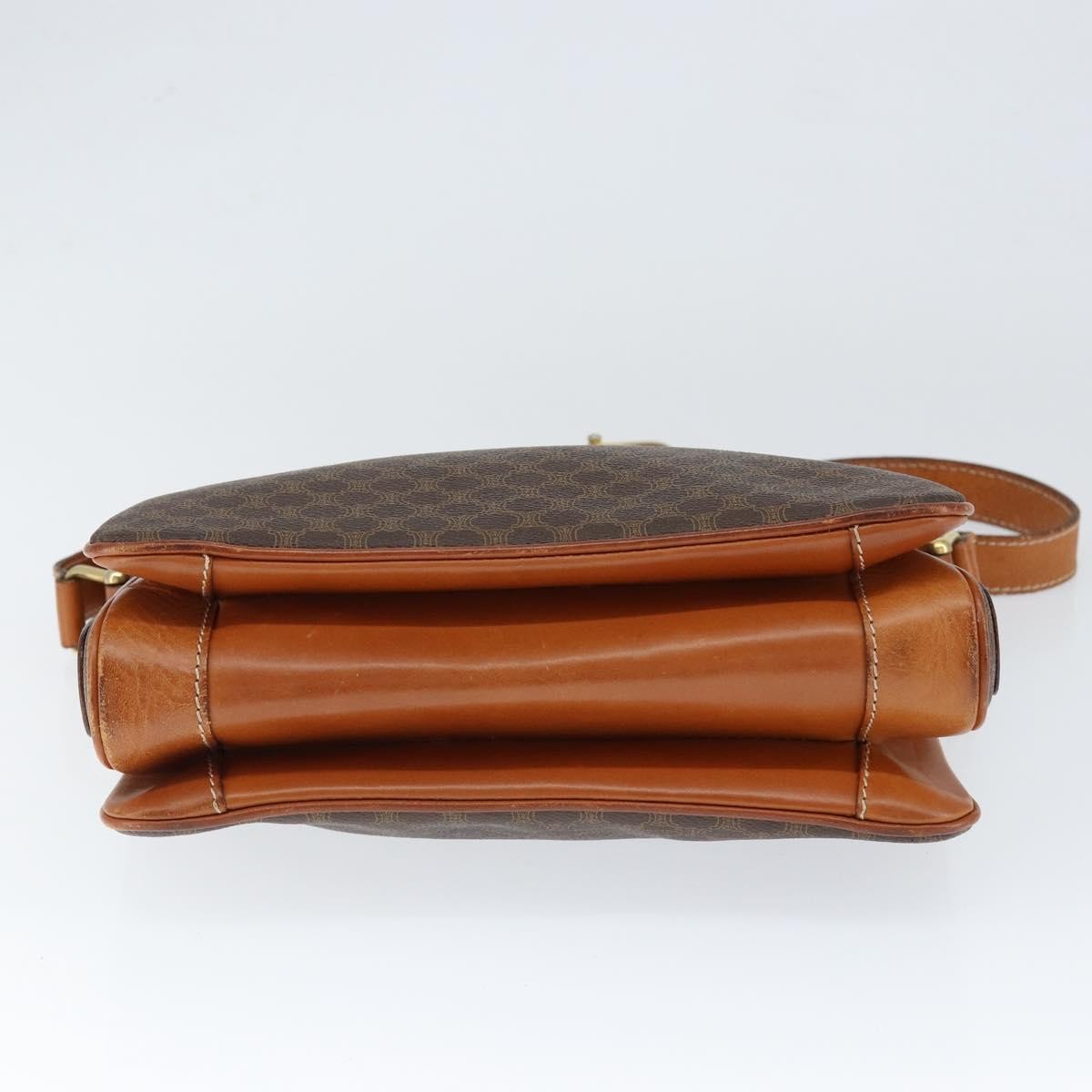 Celine Macadam Shoulder Bag PVC Leather, BROWN, CANVAS, Shoulder bag