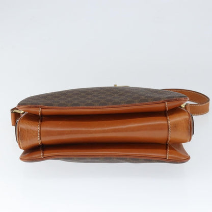 Celine Macadam Shoulder Bag PVC Leather, BROWN, CANVAS, Shoulder bag