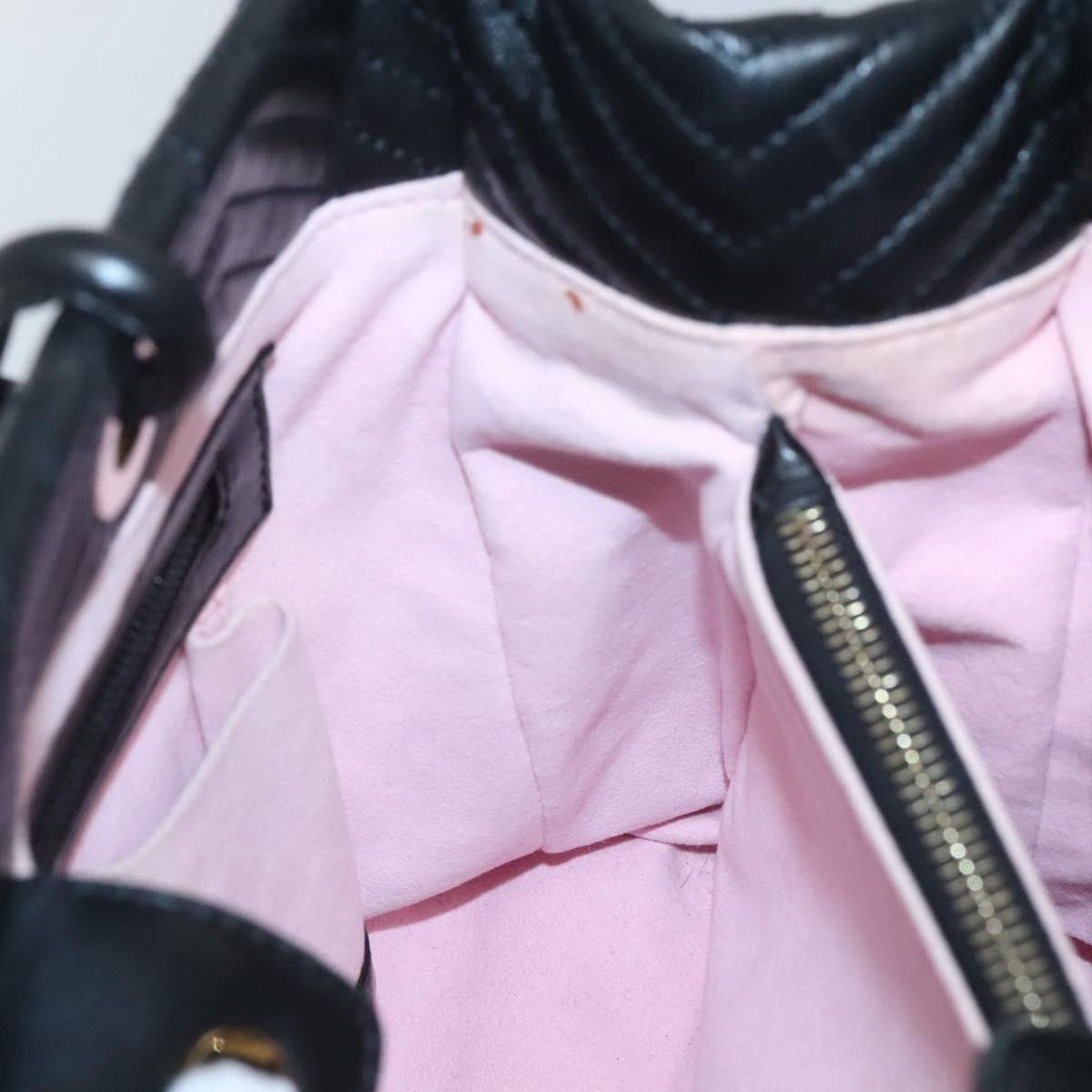 Bally Vintage Handbag Quilted Leather, BLACK, LEATHER, Handbag