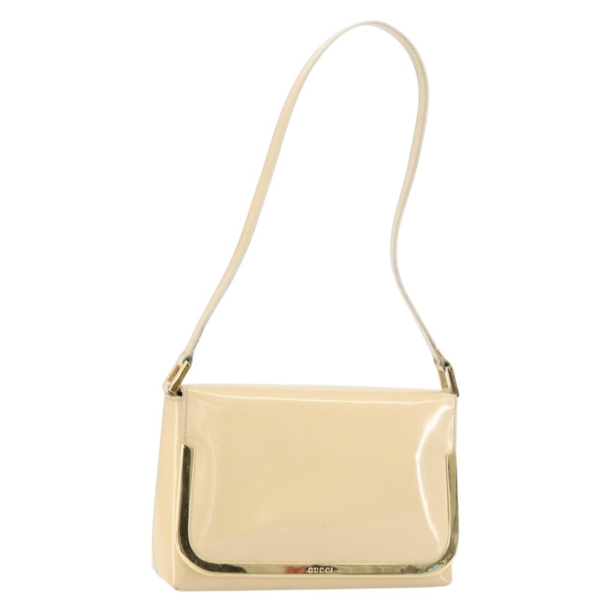 Gucci Vintage Shoulder Bag Patent leather, BEIGE, PATENT_LEATHER, Shoulder bag