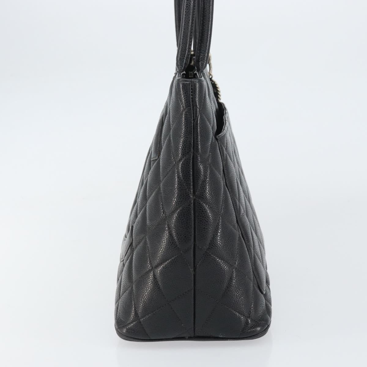 Chanel Medallion Tote Quilted Caviar, BLACK, LEATHER, Tote bag